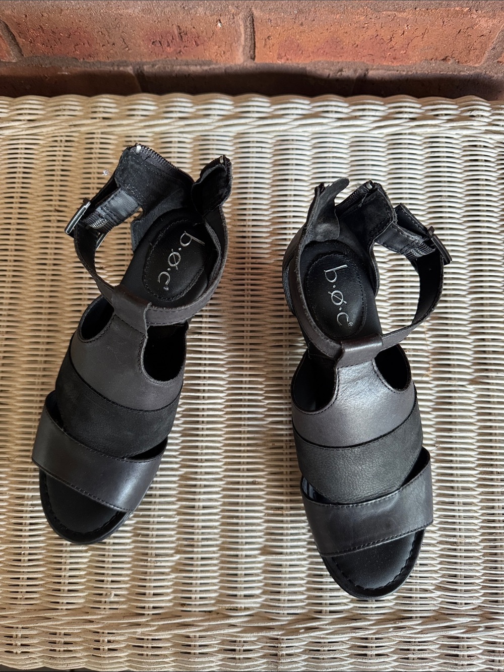 b.o.c. Black Strappy Block Heel Sandals - Picture 2 of 6